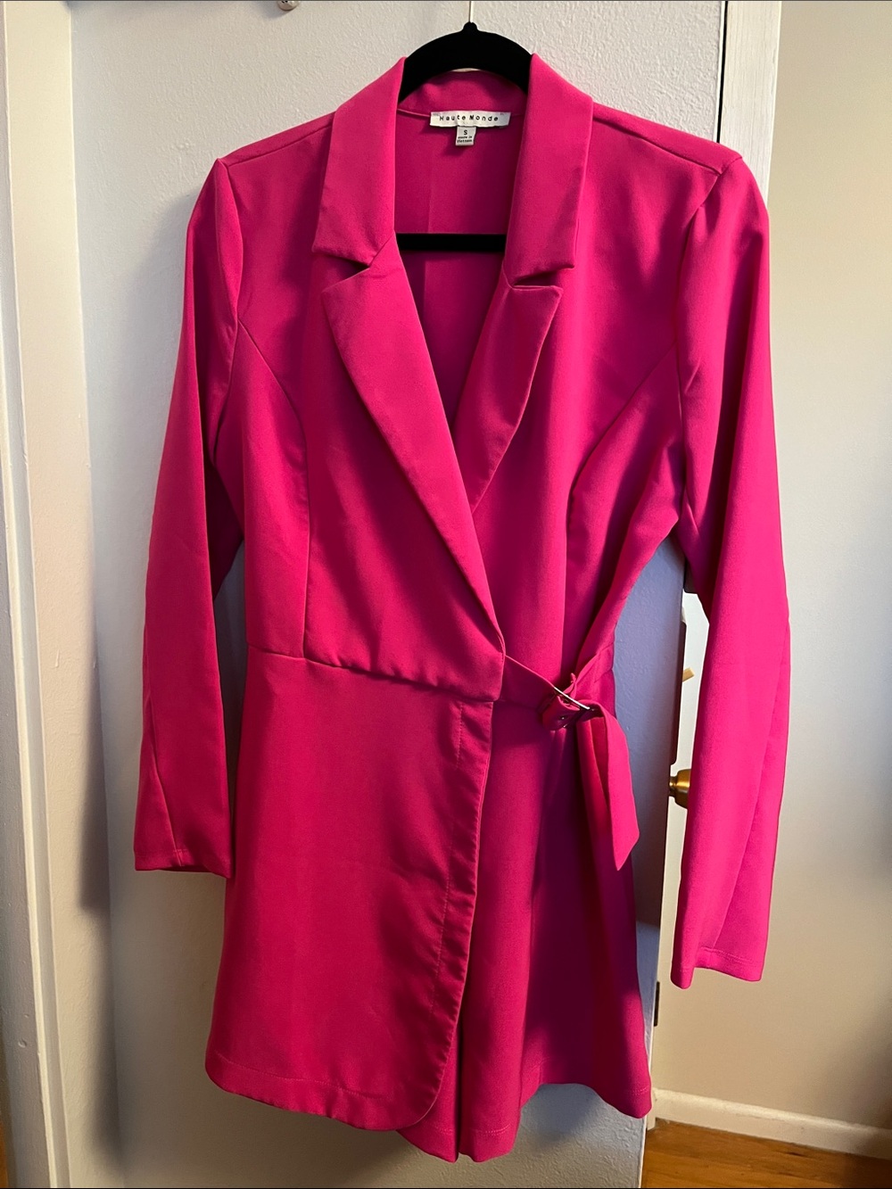 Haute Monde Hot Pink Longline Tie-Waist Blazer